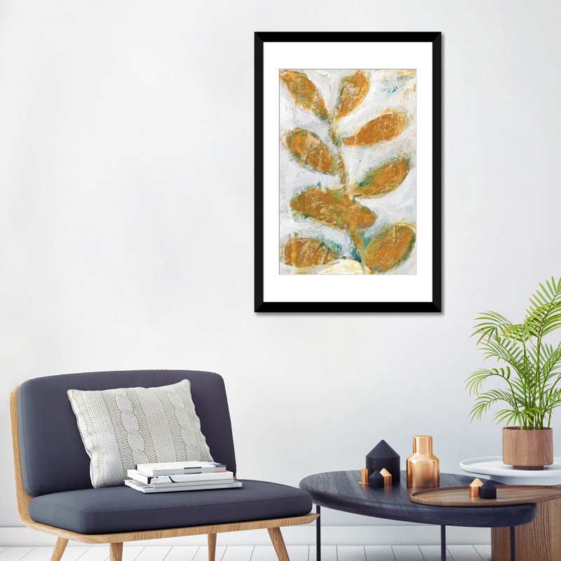 « golden après ii », reproduction sur toile tendue, H 24 po x l 16 po x P 1 po, Papier d'art encadré noir, Blanc