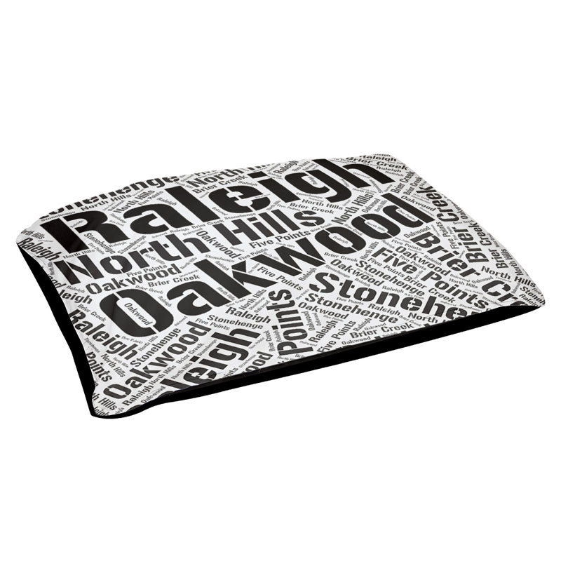 Oreiller rectangulaire designer, Grand L 50 po x l 40 po, Noir, Raleigh