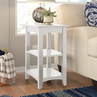 Ratcliff End Table with 2 Shelves, 20 in. W x 15 in. D x 27 in. H, Versatile Coordinating Storage Table for Living Room Decor, Crafted with Stained Wood and Beadboard, Occasional