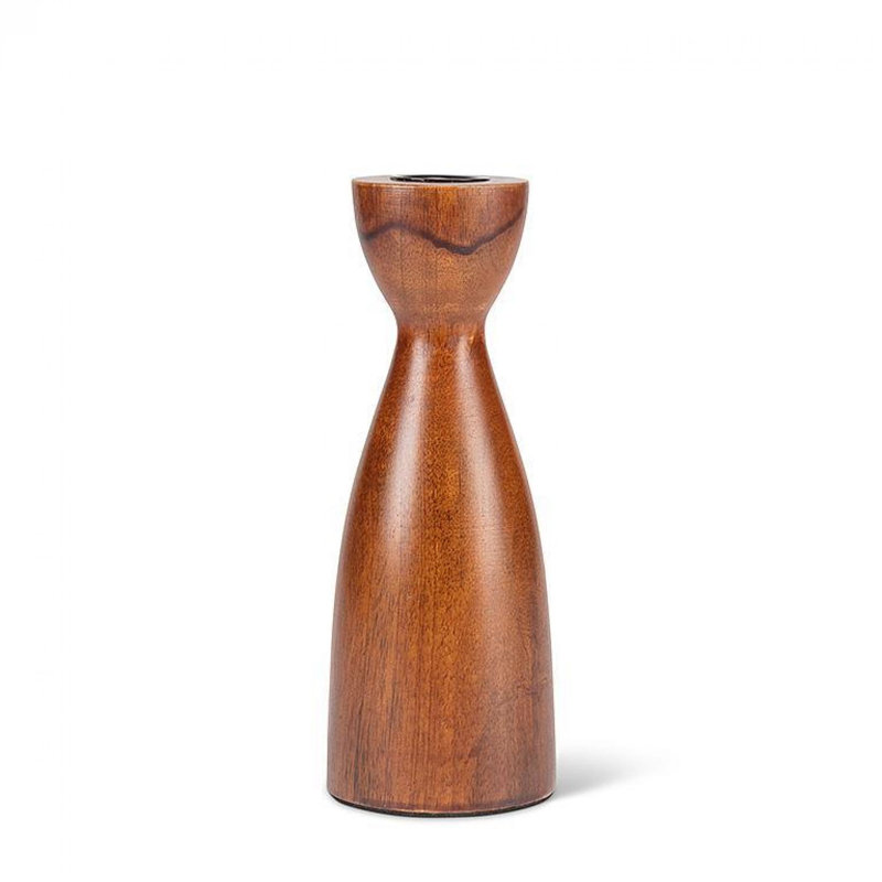 Bougeoir de table Mangowood, Noyer, H 7,50 po x l 2,75 po x P 2,75 po
