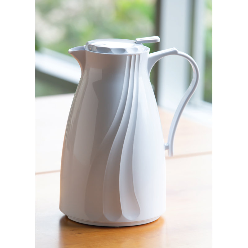 Carafe à bouton-poussoir, Blanc, H 7,75 po x l 6 po x P 7,75 po