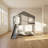 Bonwell 41.3" W x 78.7" D x 82.7" H Pine Wood Twin over Twin House Bunk Bed with Slide and Shelves