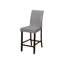 Chaises de salle à manger à hauteur de comptoir de 2, revêtement gris avec pieds en bois brun, siège et dossier confortables pour la cuisine, 2 chaises d'apparence transitionnelle, revêtement en tissu, cuisine de chambre confortable, moderne
