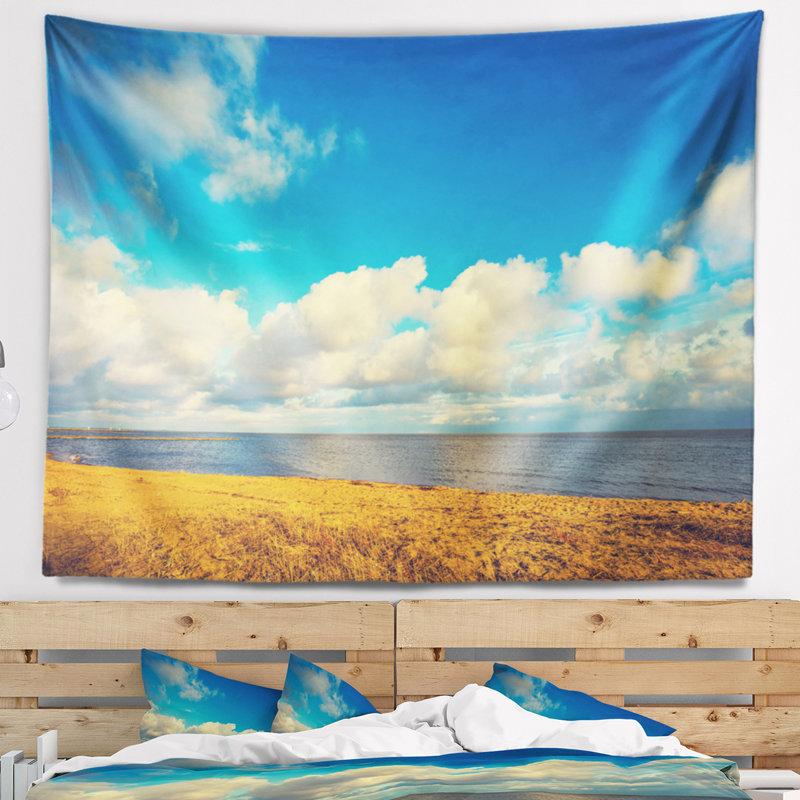 Tapisserie de mer brun marine en paysage, H 32 po x l 39 po