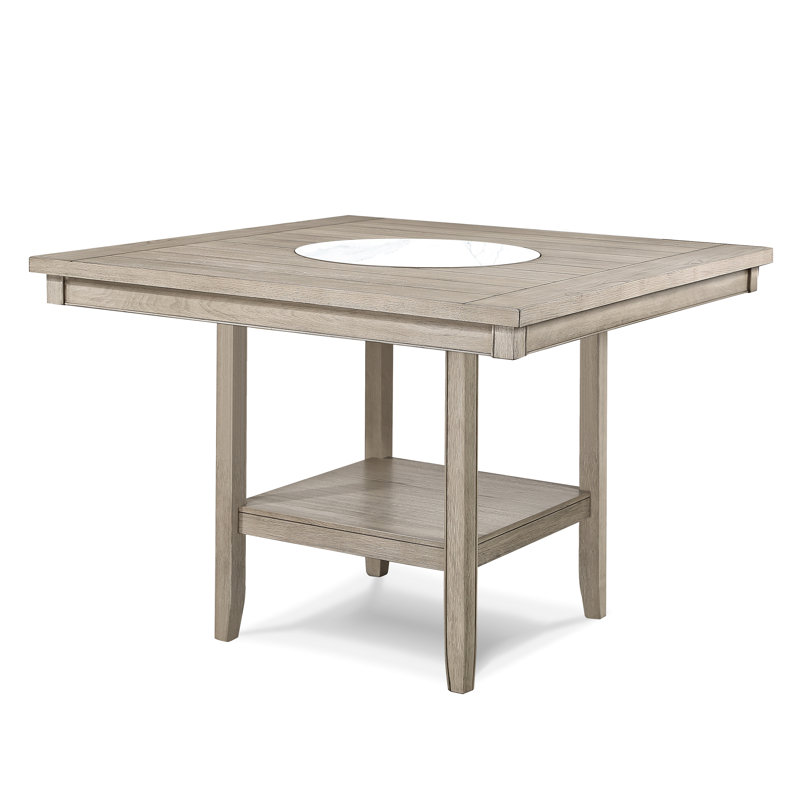 Contemporary 5pc Dining , 47.8" Square Table, 20-inch Faux Marble Lazy , Tan/beige Grey, Solid Wood Chairs Modern With Table And In Grey