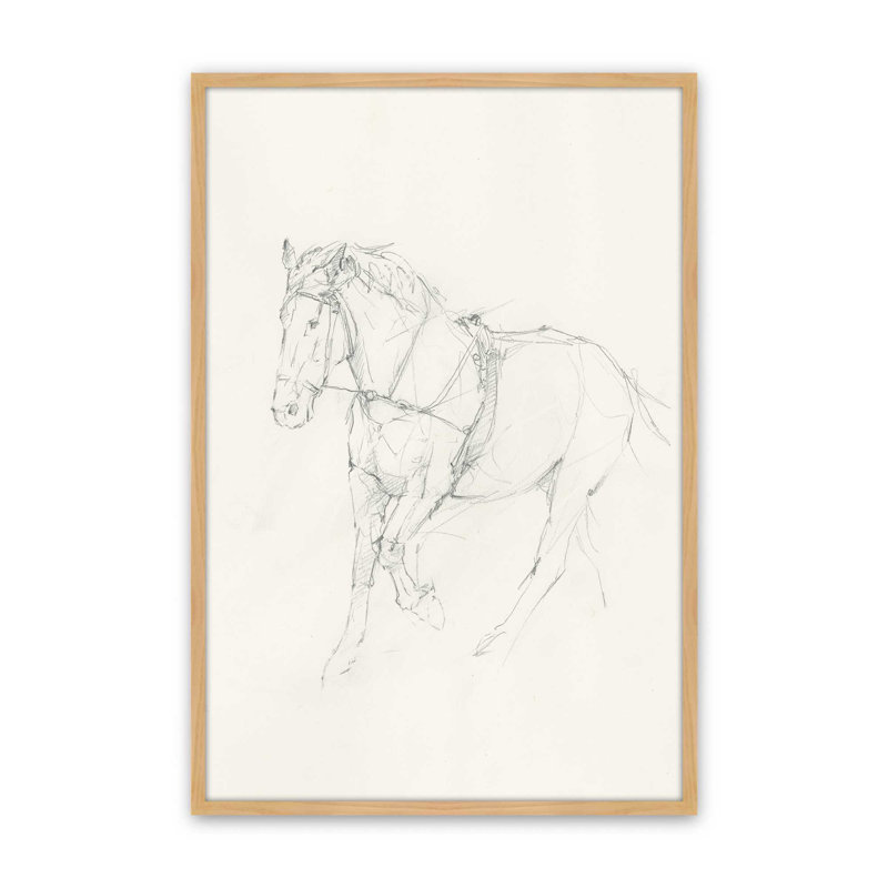 Reproduction d'art sur toile Bridled Horse, H 32 po x l 24 po, Impression sur cadre ouvert sans papier mat, Tanné
