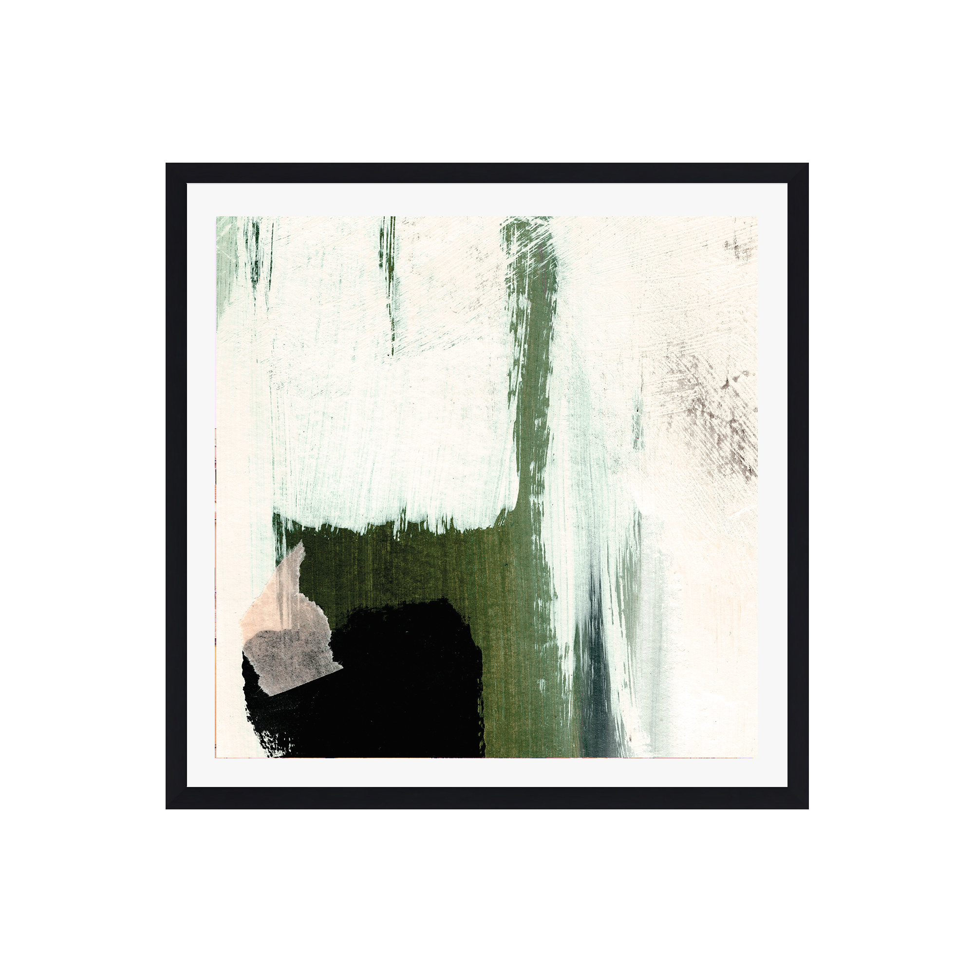 Abstract Minimal, Black Framed Paper, 36" H x 36" W x 0.75" D, Yes