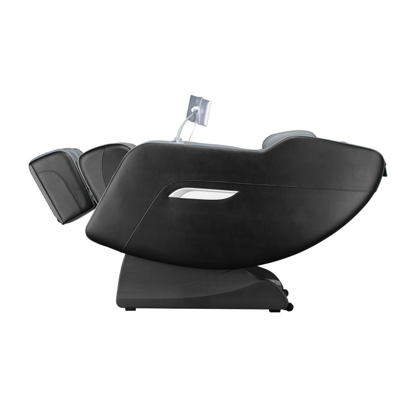 Black and Gray Faux Leather Full Body Massage Chair with Heating and USB Port