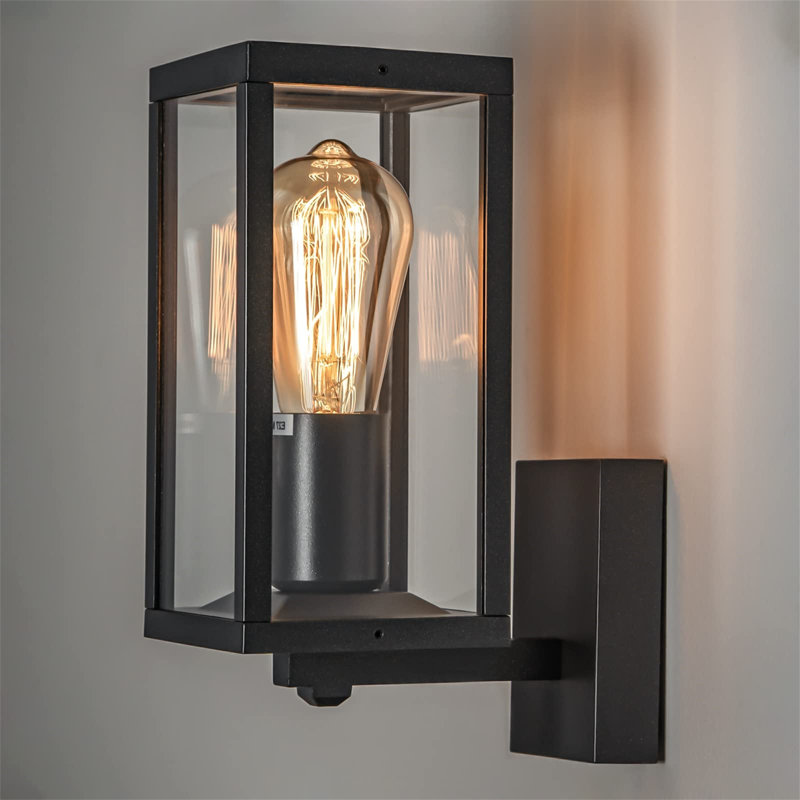 Muzammil 27cm H Plug-in Outdoor Wall Lantern with Dusk to Dawn