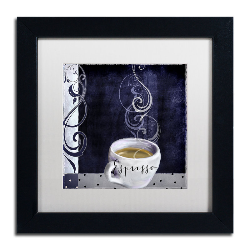 « cafe blue iv » par encadré, impression Jadaya, H 13 po x l 13 po x P 0,5 po, Blanc