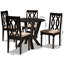 Ensemble de salle à manger en bois massif 5 pièces Eudora-698529469-784523359