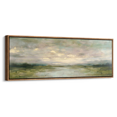 Calm Pastel Open Field Horizon for Living Room Print Wall Art