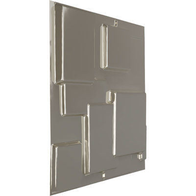 Panneau mural décoratif 3D EnduraWall Gomez EnduraWall 19 po x l 19 5/8 po x Chrome brillant (couvre 2,67 pieds carrés)