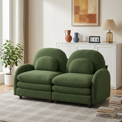 Canapé modulaire courbé avec coussins / coussins Modern Boucle