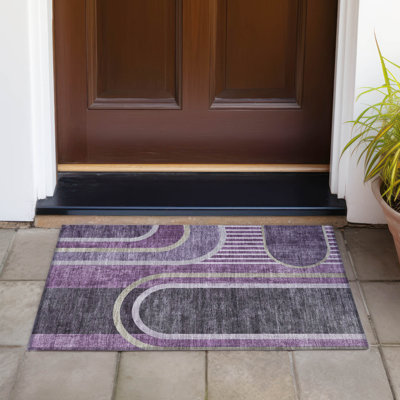 Kinslee Washable Geometric Indoor / Outdoor Rug