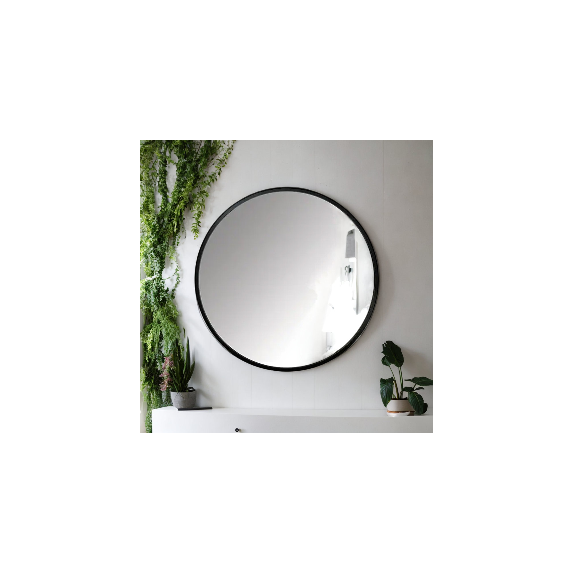 Roberts Mirror, 60" x 60", Metal, Black
