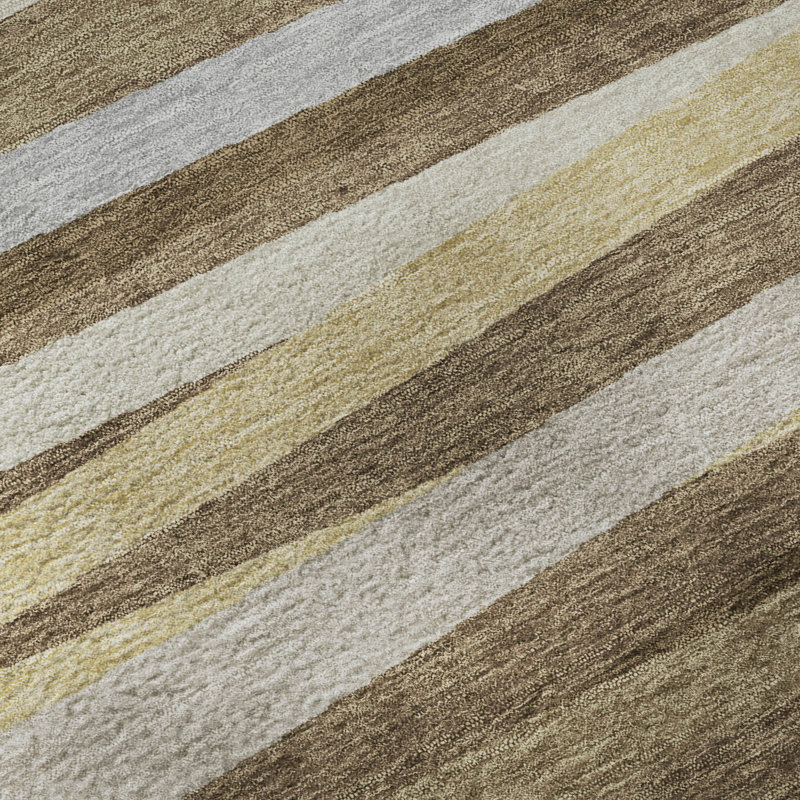 Premium Machine Washable Natoma AMF997 Stripes Rug, Rectangle 10 pi x 14 pi