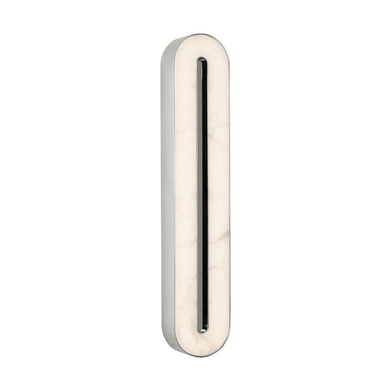 Wyllis LED Flush Mounted Sconce, 24" H x 2.6" W x 4.7" D, Polished Nickel