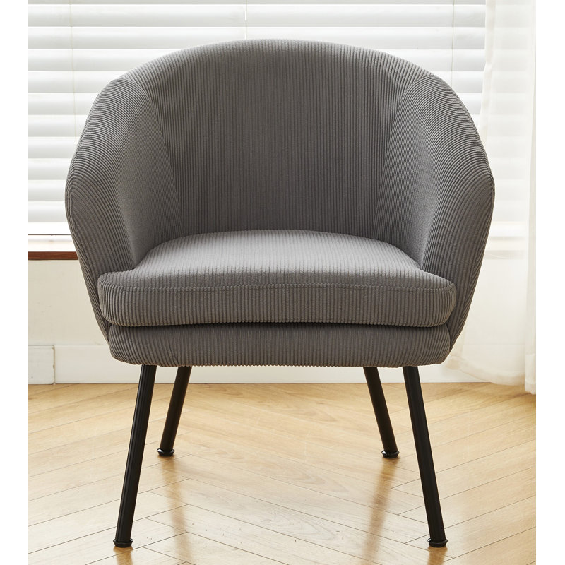 30.12'' Height corduroy armchair, Gray Corduroy