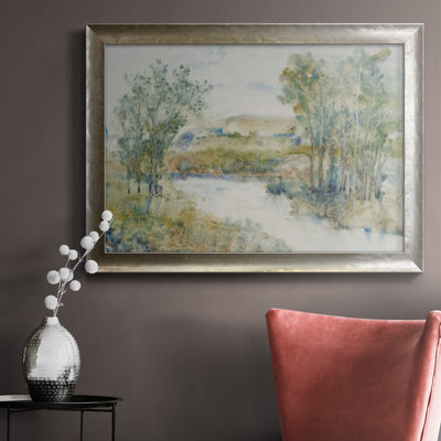 Trees on the Creek I - Peinture sur toile encadrée