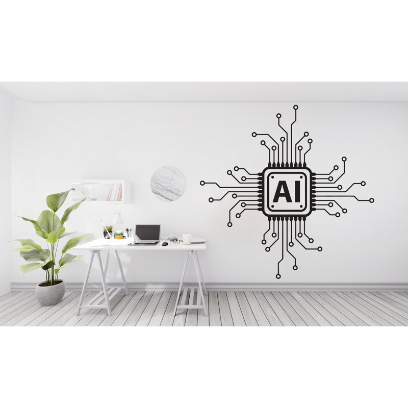Décalcomanie d'art mural en technologie Technology, H 35 po x l 35 po, Orange