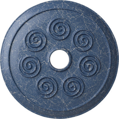 Endurathane Spiral Ceiling Medallion, 25 1/4"OD x 4"ID x 2"P (Fits Canopies up to 4"), Hand-Painted Americana Crackle Finish