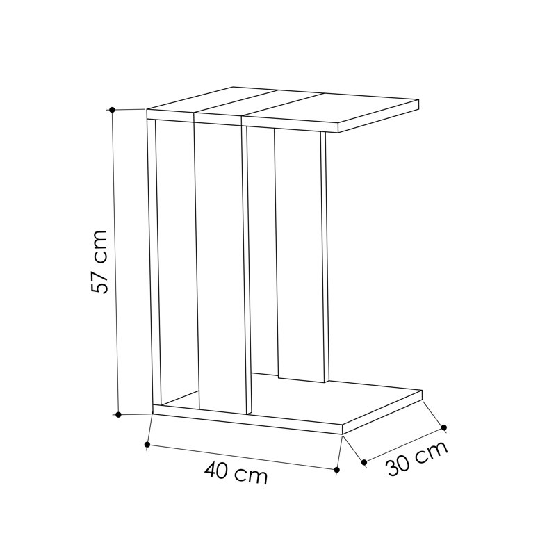 Sadie End Table, Oak/Anthracite