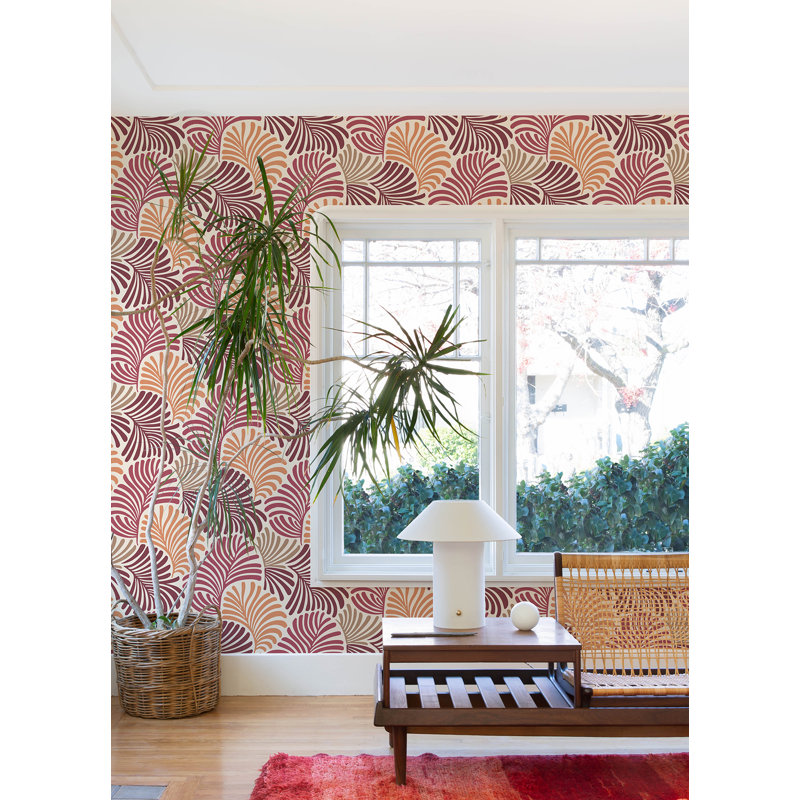 Papier peint Trousdale Fanning Flora, Framboise