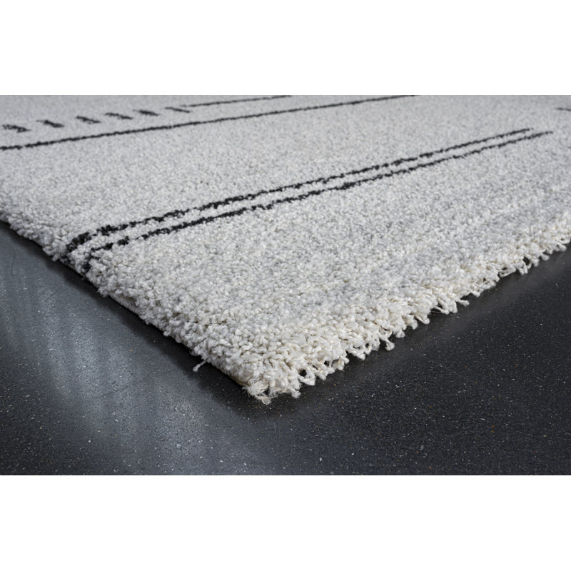 Granada Kienna Black, Charcoal, Ivory And White Polypropylene Area Rug, Rectangle 9'2" x 12'5"