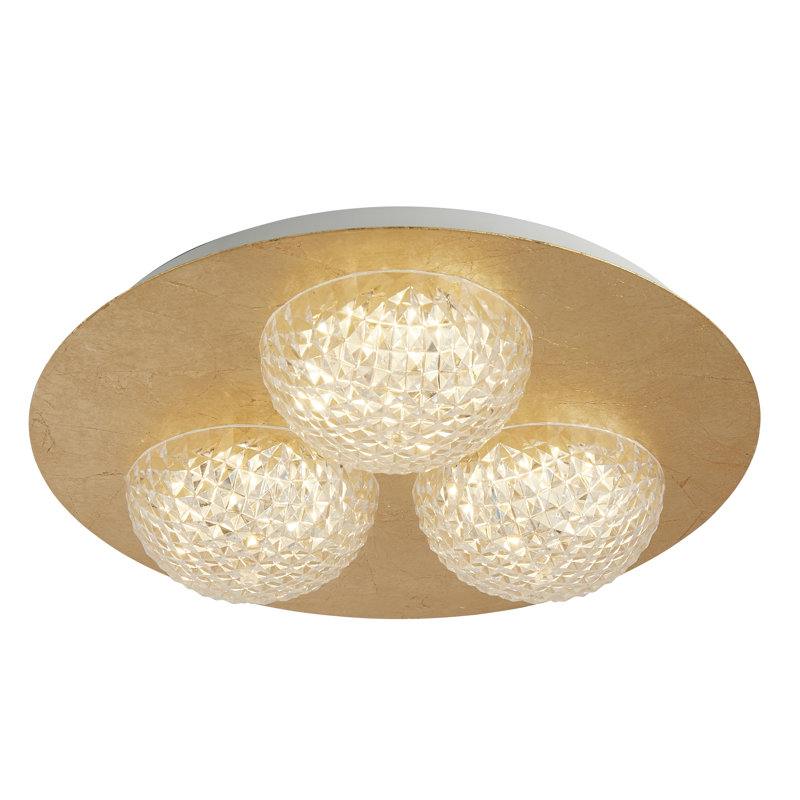 Anyelin Acrylic LED Flush Mount, Gold