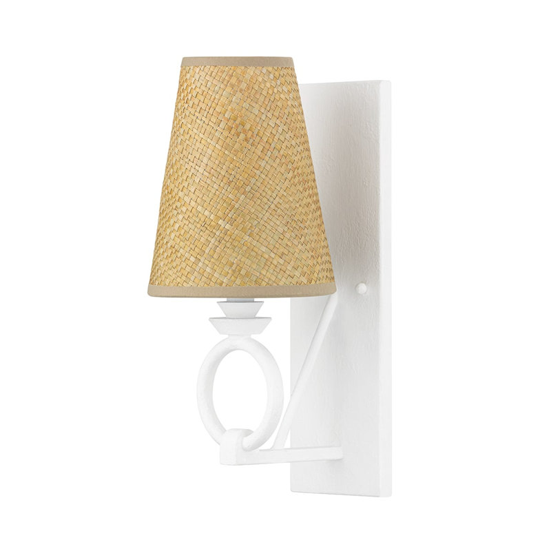 Pendelton 1 - Light Armed Sconce, White Plaster