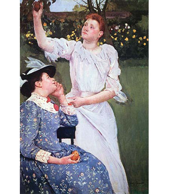 " Young Woman Picking Fruit " by Mary Cassatt Graphic Art Print