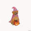Statue de Golden Retriever d'Halloween avec chapeau de sorcière et citrouille lumineuse DEL