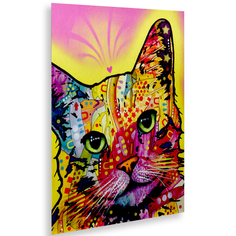 « inclinable cat », impression, H 22 po x l 16 po x P 1 po, Pas de tapis, Sans cadre