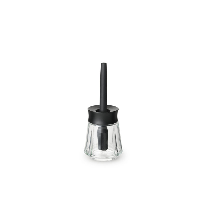 Verre à marinade Grand Cru avec brosse, noir / transparent, H: 8,1 po