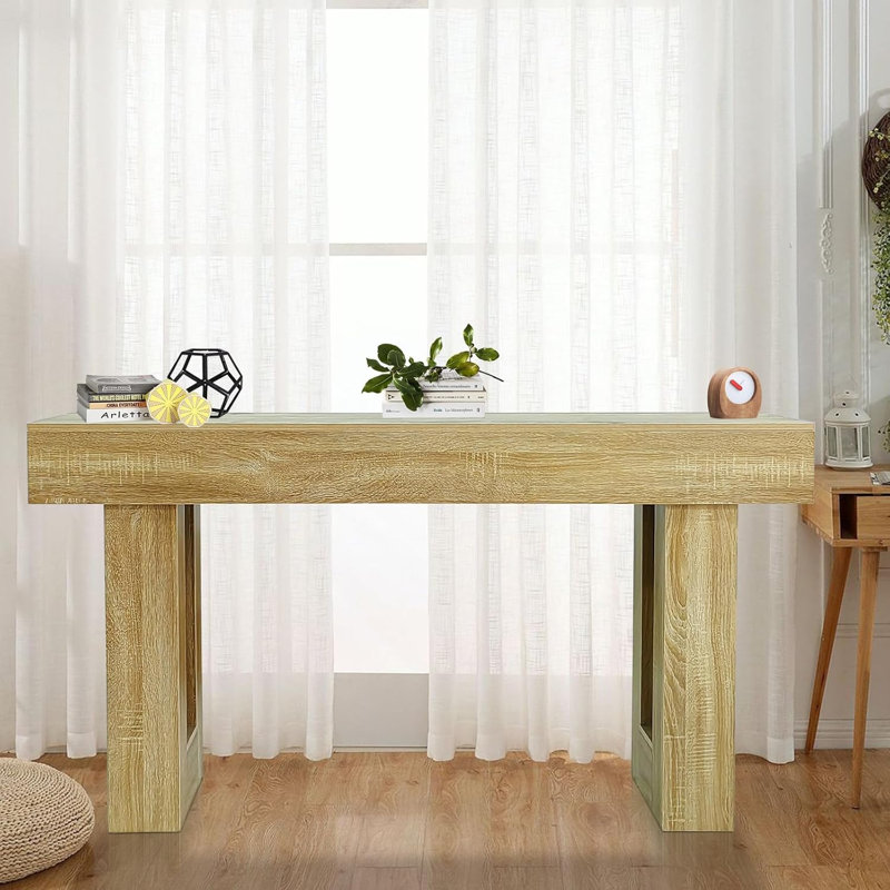63" Long Console Table for Entryway, Wood Rectangular Sofa Table Behind The Couch, Farmhouse Entryway Tables for Entrance, Hallway, Living Room, Foyer