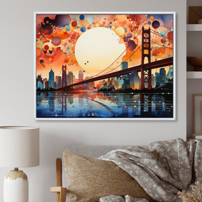 " Orange Bridge Gateway Pointillism I "