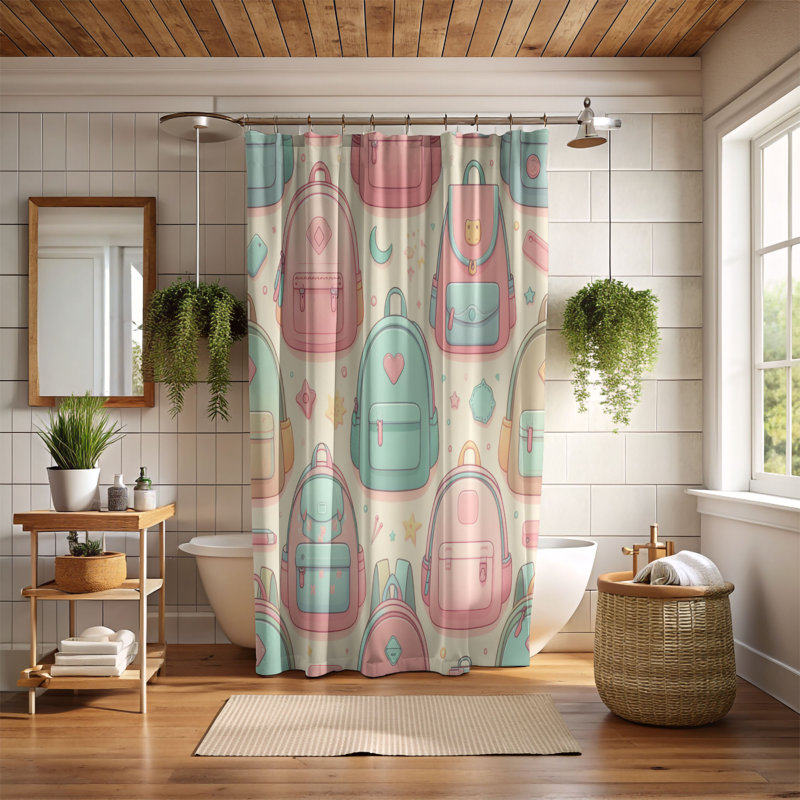 Rideau de douche 1 pièce, H 74 po x l 71 po