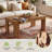 Solid Wood Coffee Table, 47" Farmhouse Rectangular Coffee Table With Thick Legs For Living Room, Easy Assembly