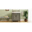 Meuble-lavabo rétro de 31 pouces avec lavabo rectangulaire, tablettes réglables et pieds cylindriques rainurés gris antique, rangement spacieux, entretien facile, bois massif-1448624577