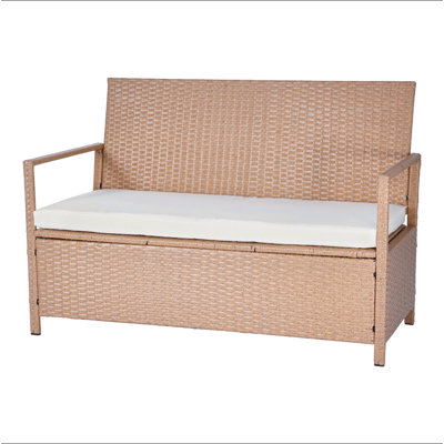 Banc de rangement extérieur en PE rotin 70Gal