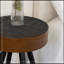 Table de bout ronde avec pieds robustes en bois-437629867