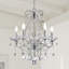 Lustre classique / traditionnel à 5 lumières de style bougie avec détails en cristal Damieon