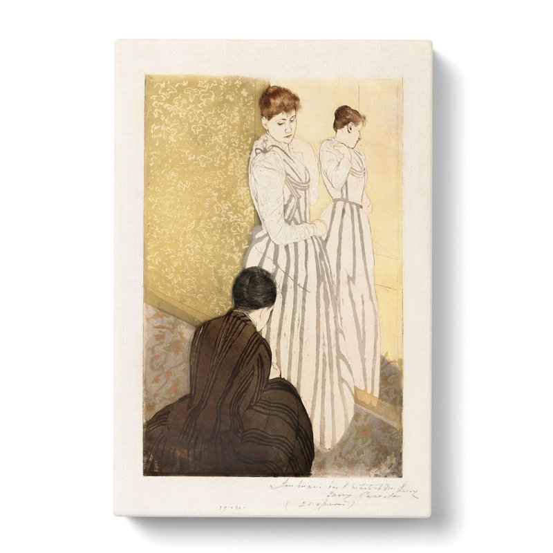 The Fitting by Mary Cassatt - Wrapped Canvas Painting, 91cm H x 60cm W x 3cm D