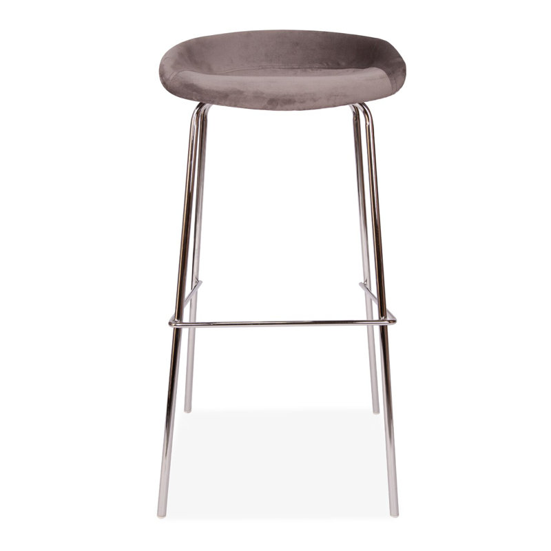Ceniceros Upholstered Counter Stool with Metal Frame, Grey, 2