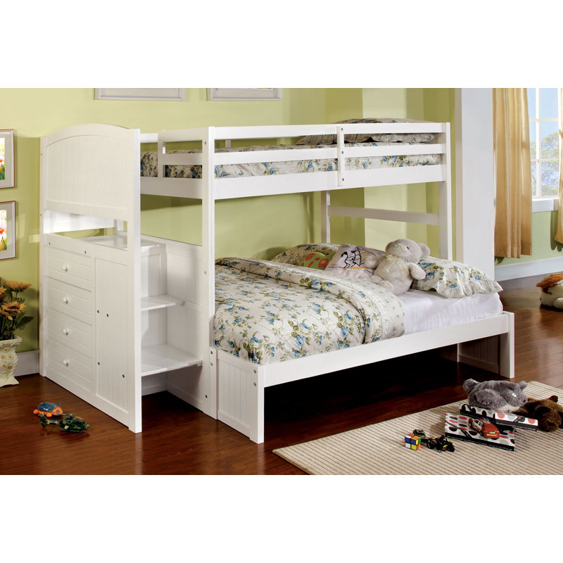 Kids Twin Over Full Bunk Bed with Drawers, Espresso