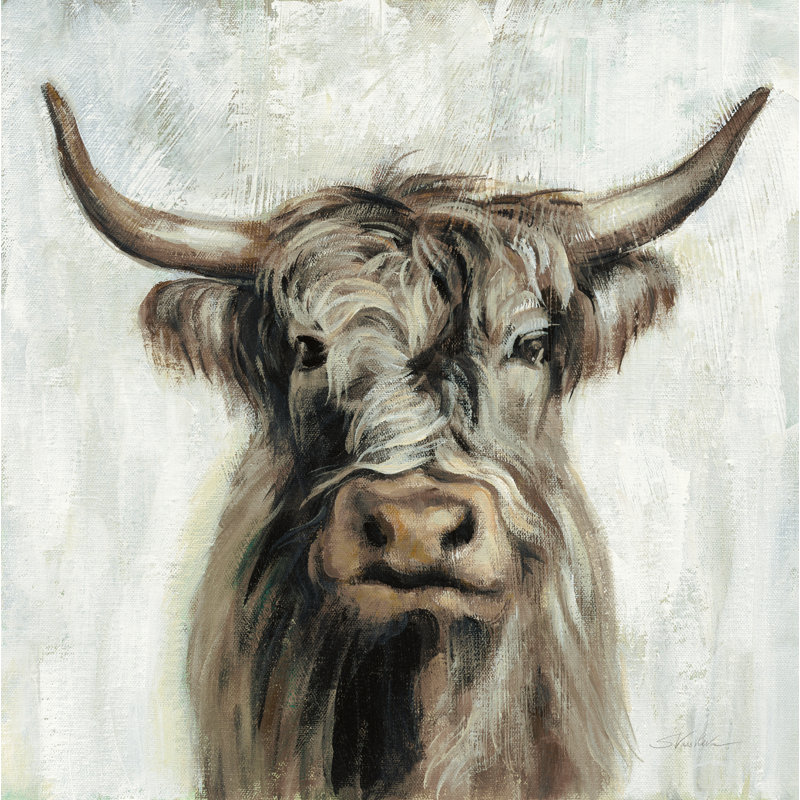 Vache Highland - brun, H 36 po x l 36 po x P 1,25 po