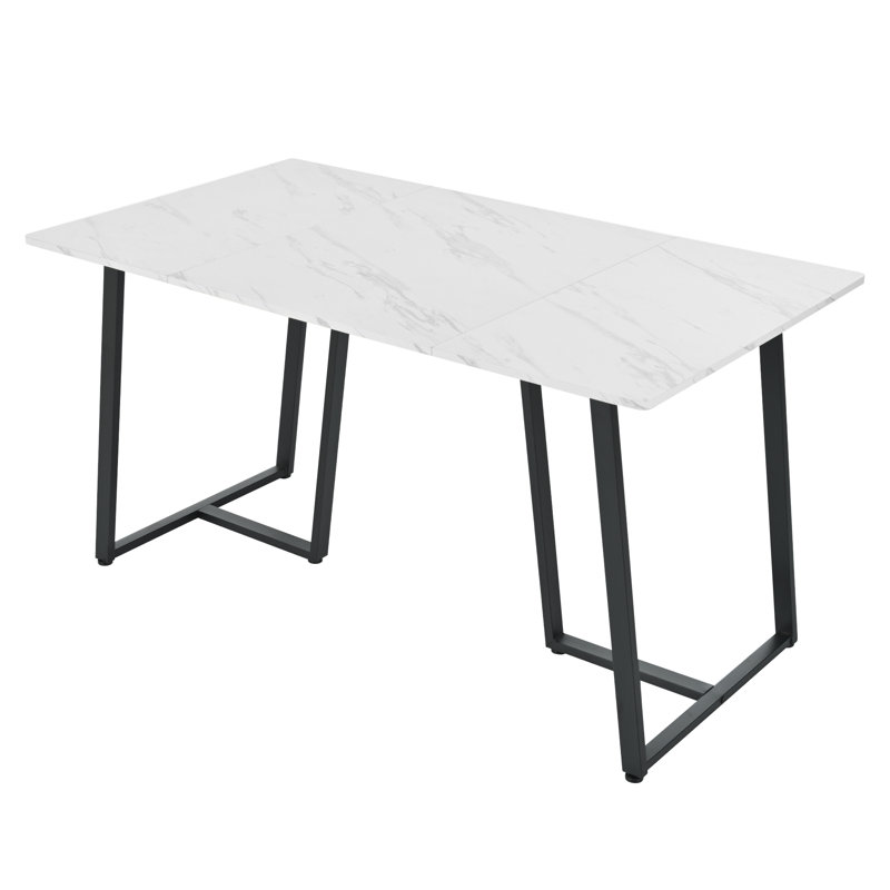 Cayemite Metal Base Dining Table, Black