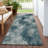 Machine Washable Indoor/Outdoor Chantille ACN2424 Abstract Rug-934285026