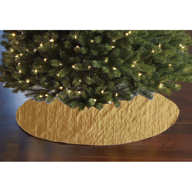 Jupe d'arbre de Noël en taffetas froissé, Or